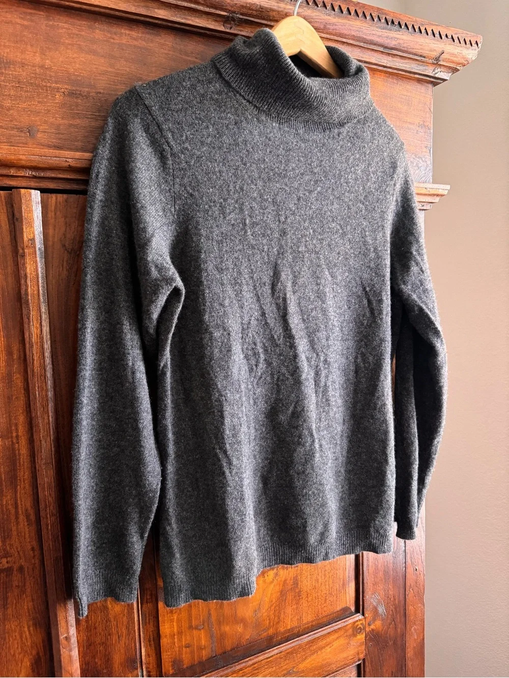 Cashmere Charter Club Luxury Gray Turtleneck Sweater Large